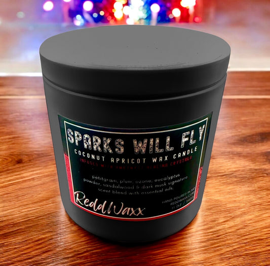 Sparks Will Fly Clean Burning, Healing Crystal Infused Candle
