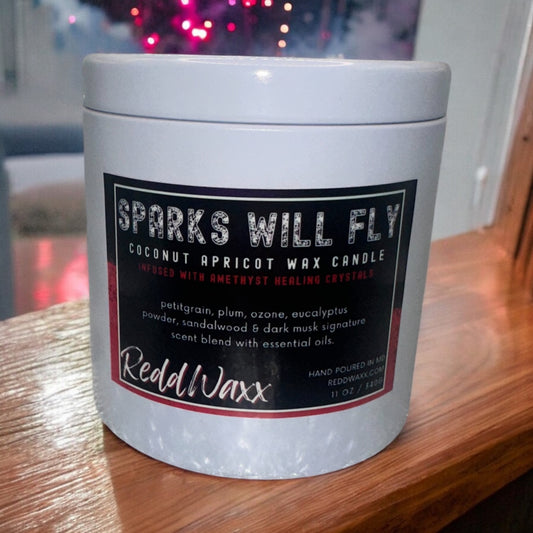 Sparks Will Fly Clean Burning, Healing Crystal Infused Candle